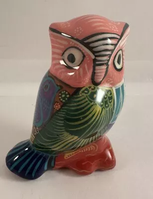 Mexican Ceramic Folk Art Owl Figurine Red Clay Pottery Handpainted 3 3/4” Tall • $7.99