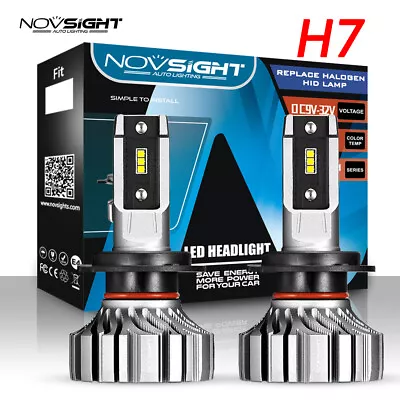 NOVSIGHT H7 LED Headlight Globes Bulbs Kit 8000LM White High/Low Beam Lamp 6500K • $30.89