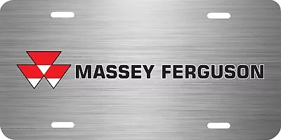 Massey Ferguson Tractor Logo Gray Brushed Steel Look License Plate Car Front Tag • $19.95