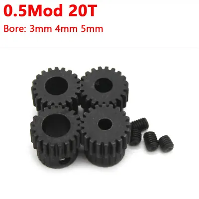 £2.39 • Buy Steel Pinion Gear Metal 0.5Mod 20Teeth 3-6mm Bore For RC Car Motor Black 