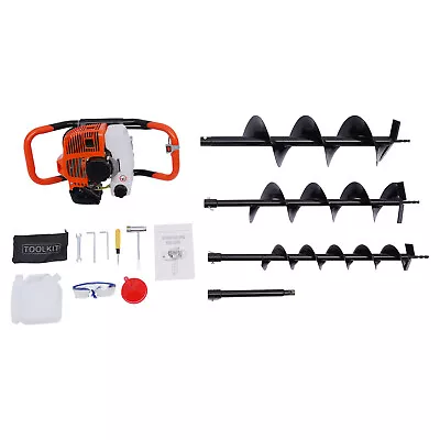52CC Gas Powered Earth Auger Post Hole Digger Borer Ground Fence Drill W/3 Bits • $138.18