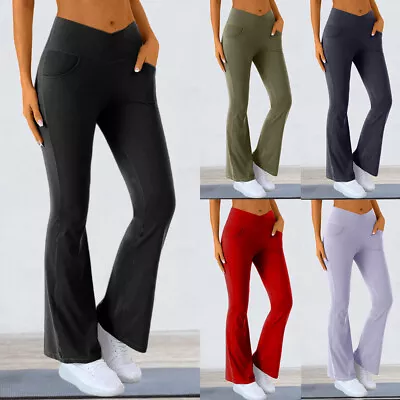 Women Bootcut Yoga Pants High Waist Stretch Tummy Control Leggings Flare Pants • $17