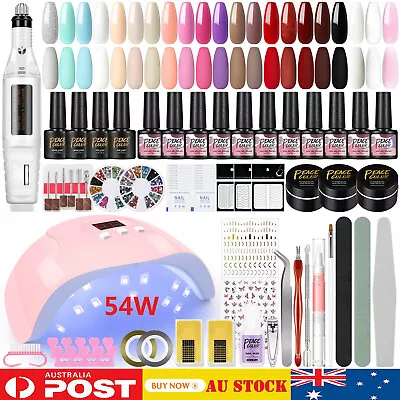 Gel Nail Polish Kit With Nail Drill Machine UV Builder Gel With UV LED Nail Lamp • $35.99