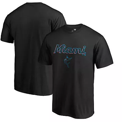 Men's Fanatics Branded Black Miami Marlins Team Lockup T-Shirt • $34.99