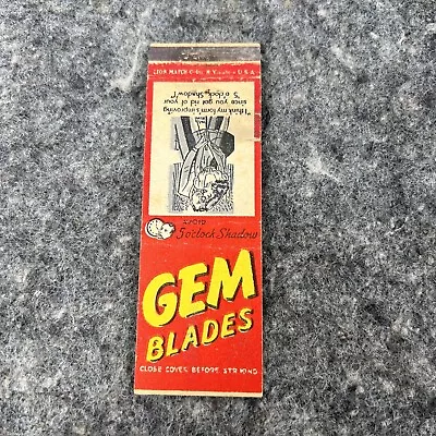 GEM BLADES Vintage Matchbook Cover • $3.75