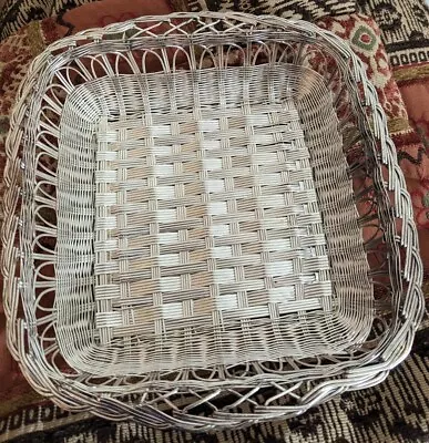 VTG Woven Silver Plate Over Brass Square Basket  • $14.99