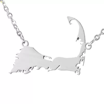 Cape Cod Map Pendant Stainless Steel Necklace Pendants Unisex Gift Jewelry 1Pc • $12.87