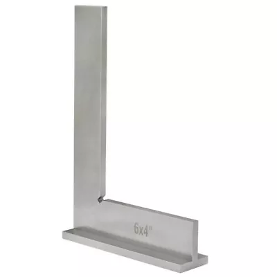 90 Degree Wide Base 6'' X 4  Machinists Squares Steel Bevel Edge • $25.99