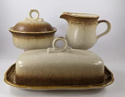Vintage Mikasa Whole Wheat Butter Dish Sugar Bowl And Creamer Perfect Condition • $41