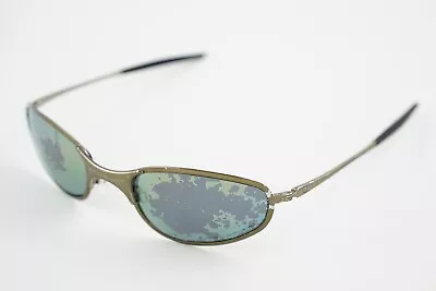 Oakley A Wire Thick Gunmetal/Emerald Iridium Sunglasses Frames Only Vintage • $62