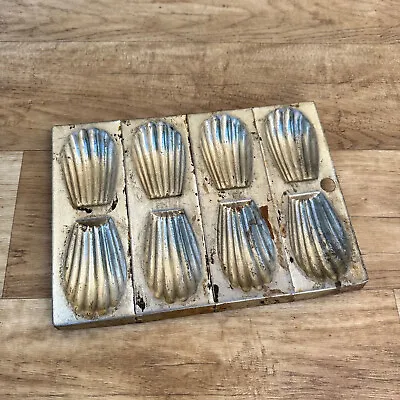 VINTAGE FRENCH 8 MADELEINE Cake Tart Tins Moulds Mini Molds Pans Shape 2510231 • $40