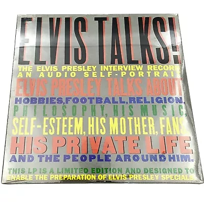 Elvis Talks! LP Promo RCA Victor 6313-1-R Vinyl 1987 New Sealed • $23