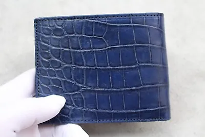 Luxury Real Crocodile Alligator Skin Leather Men's Bifold Wallet Blue #S64 • $54