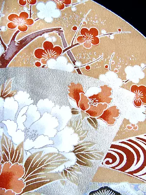 [AYANE] FLOWERS STREAM - Japanese Polyester  KIMONO Fabric • £3.99