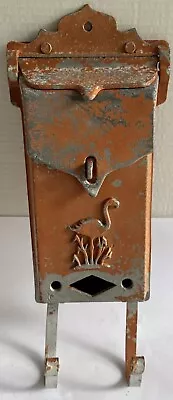 Vintage Metal Wall Mount Front Porch Mailbox With Newspaper Holder With Flamingo • $150