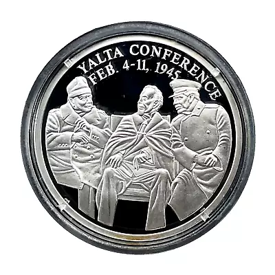 Yalta Conference Feb. 4-11 1945 World War II 999 Silver Proof Medal USA 20gr • $59.95