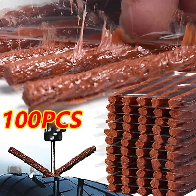 100PCS Tire Repair Plugs Tubeless Seal Patch Tyre Rubber Strips Self Vulcanizing • $10.44