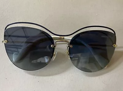 Miu Miu SMU 50T UE6-3A0 Blue Gold Frame/Light Grey Gradient Blue Sunglasses • $20.50