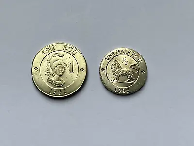 United Kingdom Fantasy Coins 1992 One Ecu & One Half Ecu Coin • £12