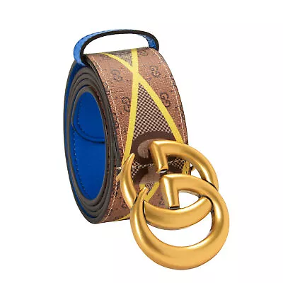 Gucci Guccissima Print Leather Double G Buckle Belt US 36 IT 90 • $349.99