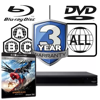 Sony Blu-ray Player UBP-X800 All Zone Free MultiRegion 4K & Spiderman Homecoming • $496.10