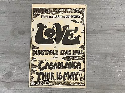 LOVE ARTHUR LEE - Friars Dunstable Civic Hall - ORIG. 1974 UK PROMO FLYER PSYCH • £50