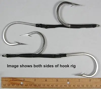 5 12/0 7691S Stainless Big Game Double Hook Rigs 180° Wahoo Tuna Dorado Marlin • $34.12