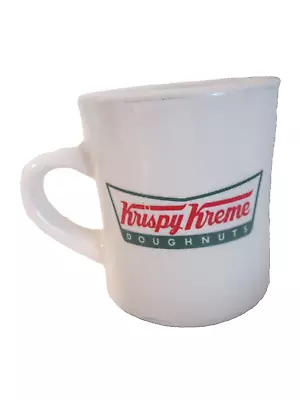 White KRISPY KREME Doughnuts 8 Oz Coffee Mug Cup Heavy RETRO Diner Style Vintage • $8.95