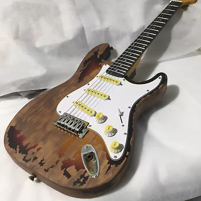 Custom 6 String ST Electric Guitar Vintage Relic  Maple Neck Tremolo Bridge • $256.59