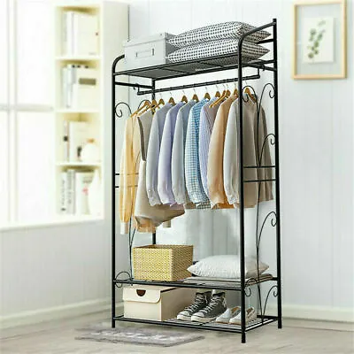3 Tiers Rail Wire Garment Rack Heavy Duty Coat Rack For Hanging Clothes Closet  • $35.93