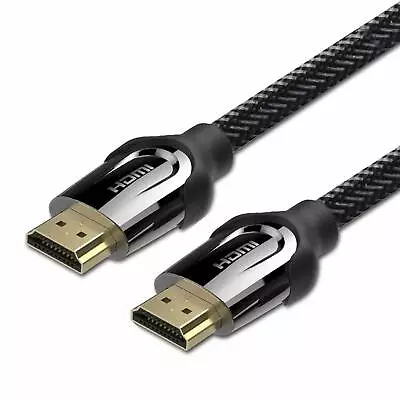 £3.99 • Buy 4K Premium HDMI Cable V2.0 Braided High Speed Lead 2160p 3D HDTV UHD Xbox 1m 3m