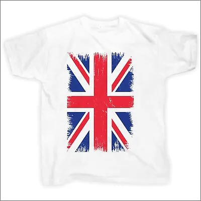 Mens Kids Union Jack T-Shirt Queens Jubilee Distressed Great Britain Flag T Top • £7.29