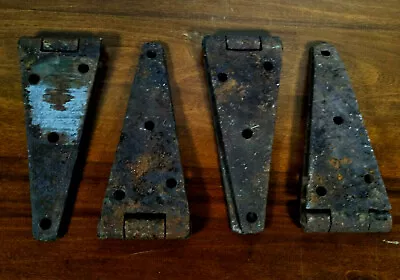 Lot Of 4 12  Matched Pairs Vtg Farm Cast Iron Gate Hinges Architectural Salvage  • $13.60