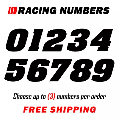 Racing Numbers Vinyl Decal Sticker | Dirt Bike Plate Number BMX Competition 200 • $8.99