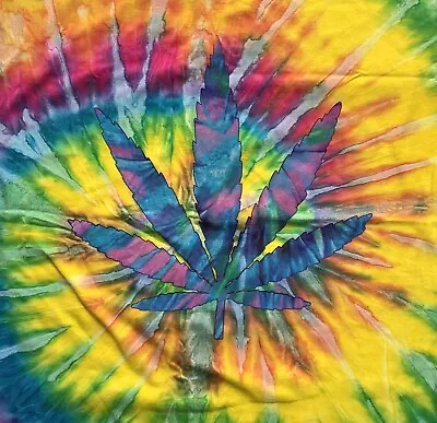 Vtg 90s Tie Dyed Pot Leaf T Shirt Weed Rainbow Half Baked Movie Stoner New XL • $29.99