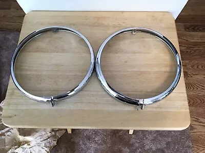 Chrome Headlight Trim Rings 8.5” Vintage Great For Hot Rod Rat Rod  Custom • $29.99