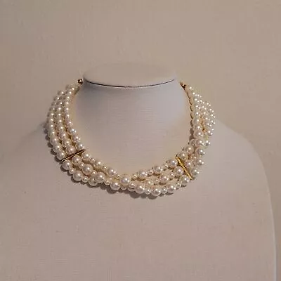 Multi-Strand Simulated Pearl Necklace • $10