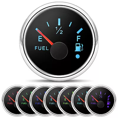 2  52MM Universal Gas Fuel Level Gauge Analogue LED Car Marine Boat 240-33 Ohms • $22.24