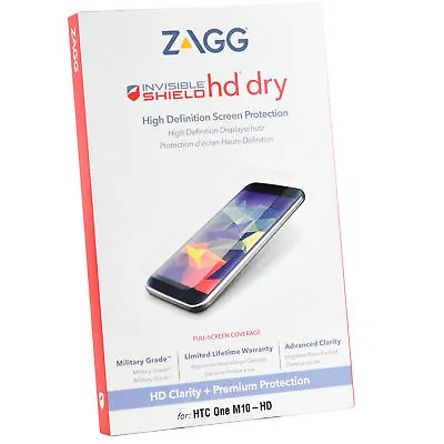 $32.79 • Buy Genuine Zagg Invisible Shield HD Dry Premium Protection For Htc One M10-HD