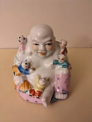 Vintage Laughing Buddha Chinese Porcelain With 5 Children Statue 4” • £25.64