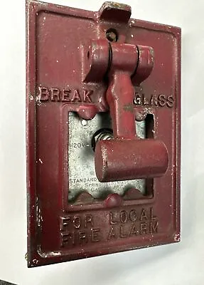 Rare Vintage Break Glass Fire Alarm Pull Station # 456 Standard Electric Time Co • $65.99