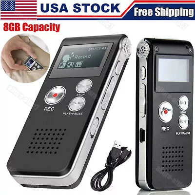 Digital Voice Recorder Dictaphone Audio Sound Recorder Mini Small Spy Lecture US • $15.99