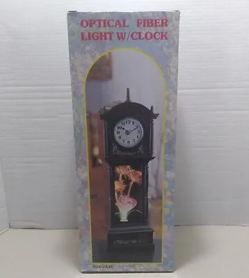 Vintage 1994 Fiber Optic Color Changing Flower Lamp Quartz Clock - BRAND NEW! ** • $79.99