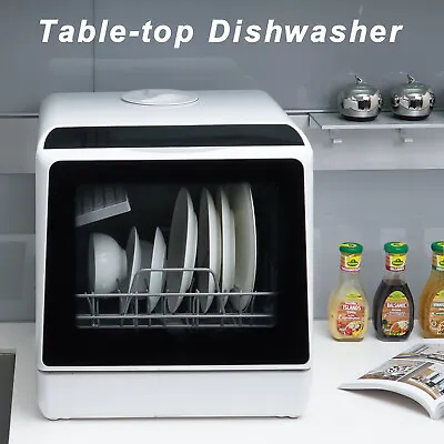 Table Top Dishwasher 6 Programs 5L Water Tank Mini Portable Freestanding White • £199.99