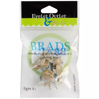 Eyelet Outlet Shape Brads 12/Pkg Rabbits Brown • $6.53