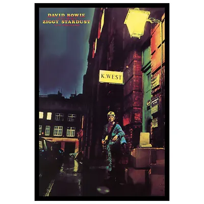 (FRAMED) DAVID BOWIE POSTER (66x96cm) ZIGGY STARDUST K.WEST ALLEY PICTURE ART • $99