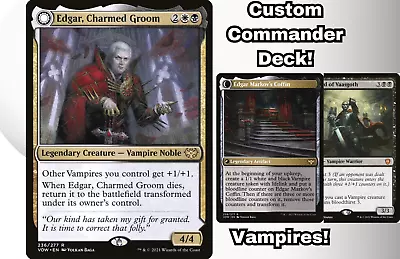 MTG Commander EDH Deck Edgar Charmed Groom 100 Magic Cards Tribal Vampires • $63.71