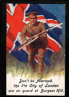 £5 • Buy BURGESS HILL '7th CITY OF LONDON ARE ON GUARD' C. T. Howard POSTCARD WWI -UK3974