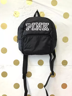 Victoria's Secret Pink Logo Mini Backpack Black NWT • $24.99