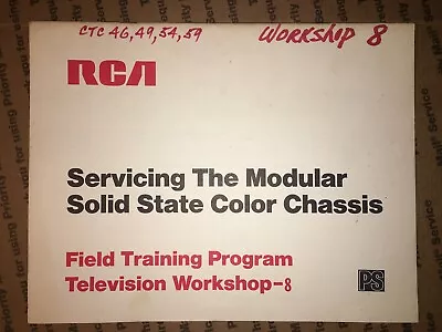 $9 • Buy RCA Servicing Modular Solid State Color Chassis Field Training Program Workshop8